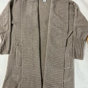 cupcakes & cashmere Taupe Open-Front Cardigan